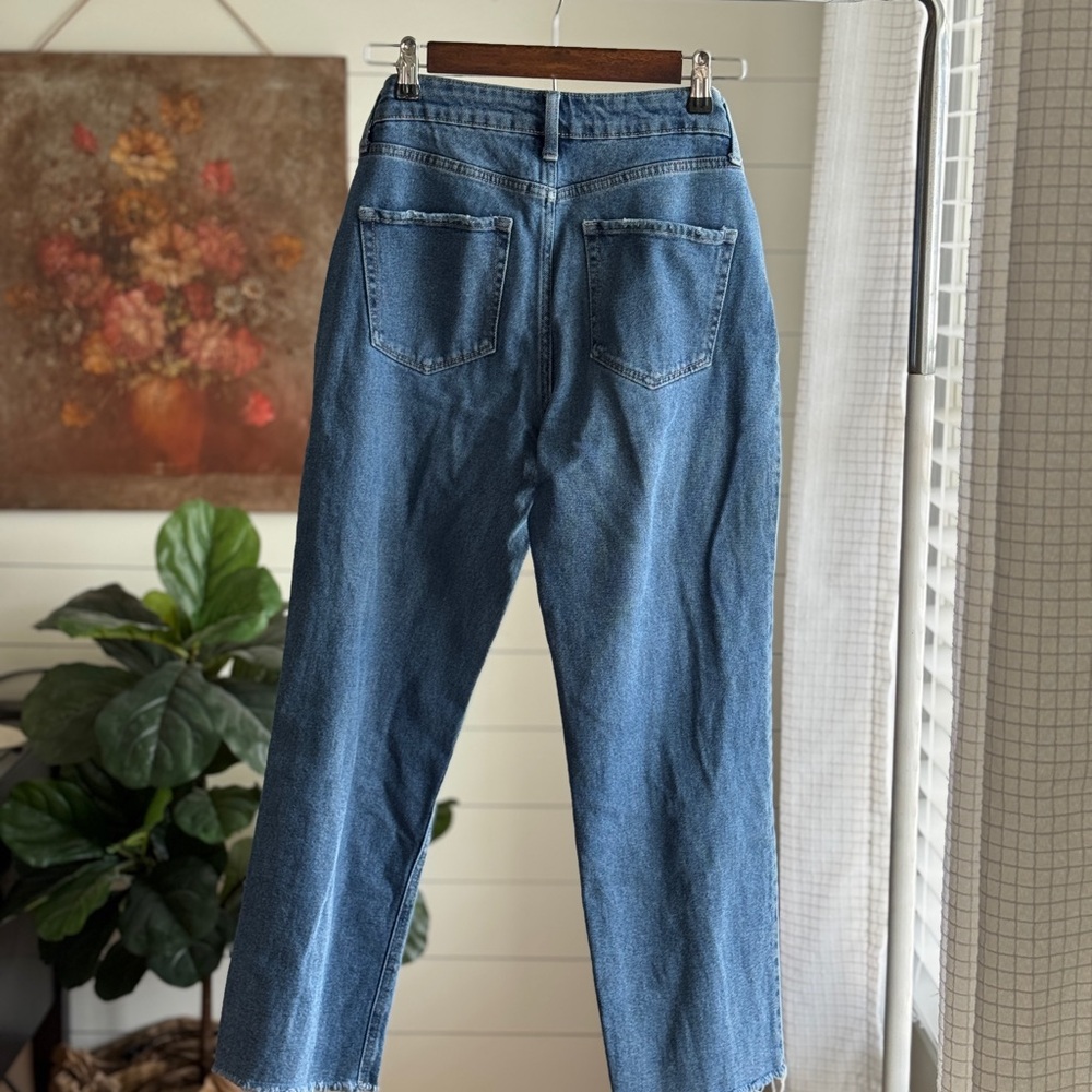 wild fable Distressed High Rise Straight Ankle - Picture 4 of 9